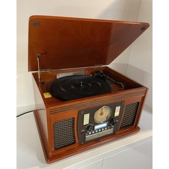 New 8-in-1 Bluetooth Record Player & Multimedia Center, Built-in Stereo Speaker - Picture 2 of 2